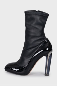 Leather ankle boots with transparent heels