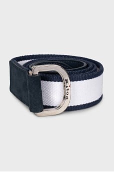 Men's belt made of textile and suede