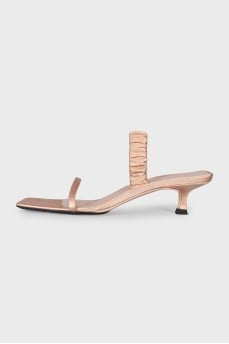 Текстильні мюлі на підборах kitten heel