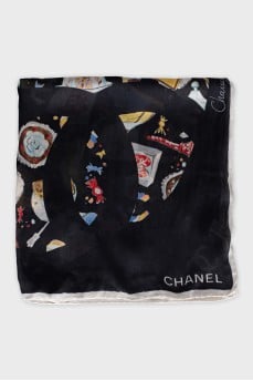 Square silk scarf
