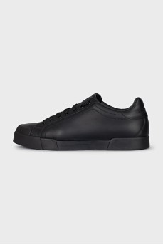 Men's sneakers made of black leather