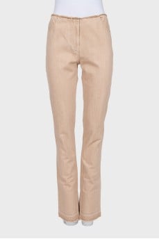 Beige straight jeans with tag