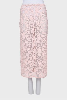 Transparent pink skirt with tag