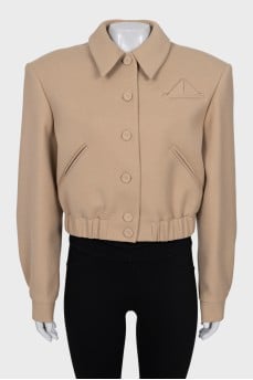 Wool bomber jacket with buttons