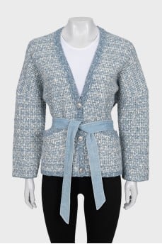 Blue button-down cardigan