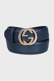 Blue belt with gold logo