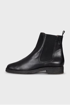 Leather square toe Chelsea boots
