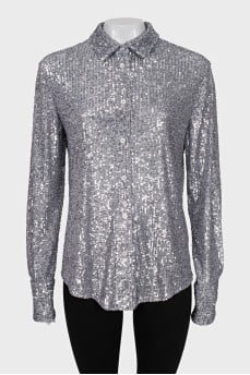 Silver blouse with sequins