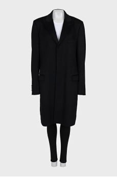 Men's black cashmere coat