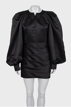 Black dress with puff sleeves