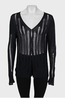 Black transparent cardigan