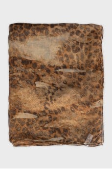 Animal print silk scarf