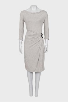 Gray gathered dress