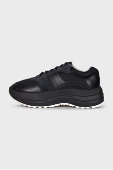Black lace-up sneakers