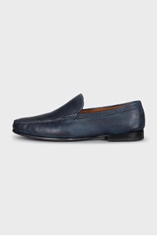 Men's blue leather loafers