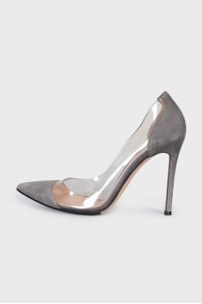 Suede and silicone pumps