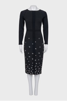 Black dress with embroidery