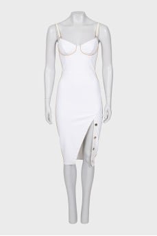 White dress with straps