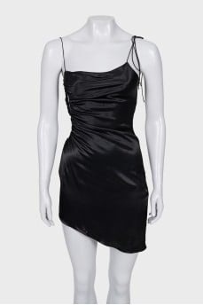 Black asymmetrical mini dress