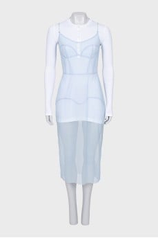 Transparent dress with a zipper