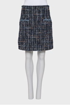 Blue tweed skirt