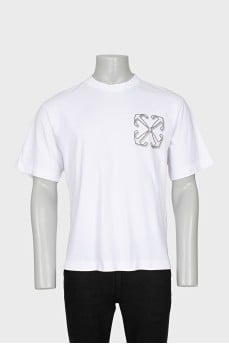 Men's white T-shirt with brand logo
