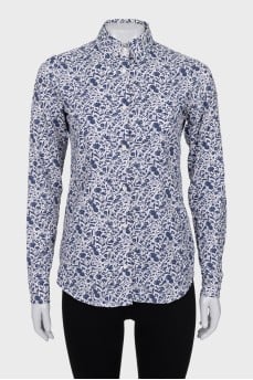 Straight-cut shirt with a floral print