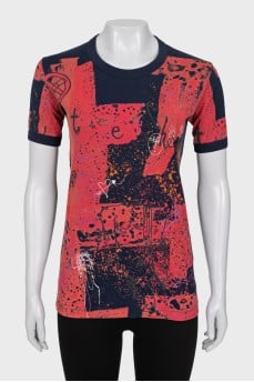 T-shirt with a combined print