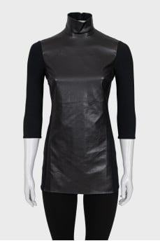 Mini dress with 3/4 sleeves and a zipper