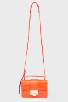 Bag with belt in coral color