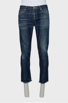 Men's cropped mid-rise jeans