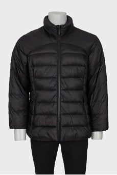 Men's black jacket with a high collar