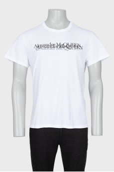 Men's straight t-shirt with branded lettering