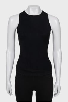 Black ribbed top