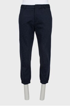 Men's tapered trousers with monogram