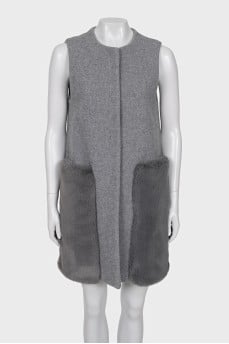 Vest with buttons and patch pockets