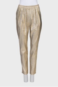 Gold tapered trousers
