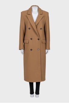 Straight-cut wool coat