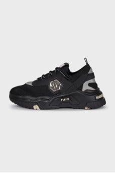 Men's textile sneakers with a branded logo