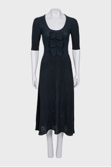 Knitted dress with bows