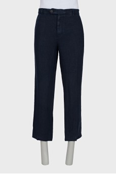 Men's straight-leg linen trousers