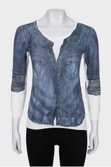 Slim-fit jumper with print