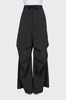 Men's black wide-leg trousers