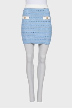 Light blue tweed skirt