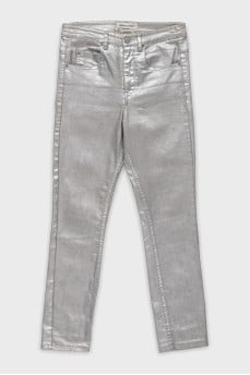 Silver mid-rise jeans