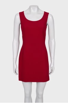 Red fitted sleeveless dress