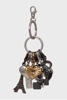 Silver keychain with pendants