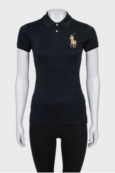 Polo shirt with gold embroidery