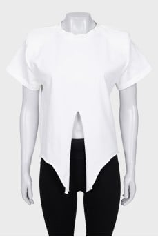 White T-shirt with puffy shoulders