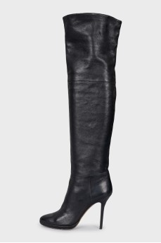 Leather ankle boots without fastening